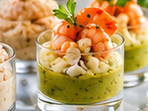 Verrines féroce d'avocat & crevettes